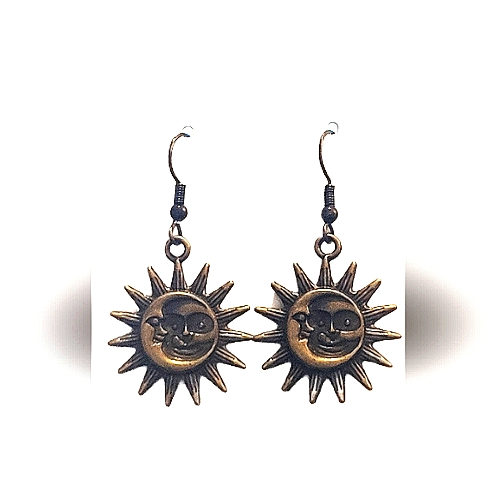 Sun and Moon drop earrings